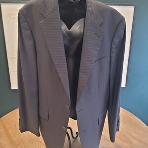 Grey Pinstripe Modern Sport Coat with Notch Lapels